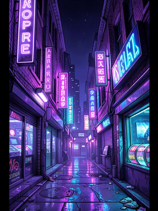 Neon Alley Nights pokie van Uptown Studios